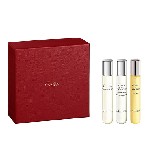 Cartier 3 pcs mini set: declaration 0.33 oz eau de toilette spray + pasha de cartier edition noire 0.33 oz eau de toilette spray + pasha de cartier 0.33 oz parfum spray
