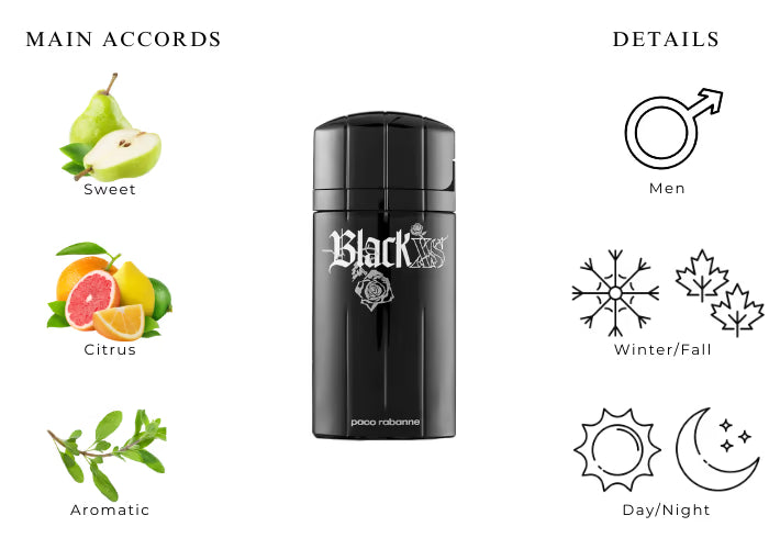 Black XS by Paco Rabanne Eau De Toilette Spray (2018 New Packaging) 3.4 oz (Men)